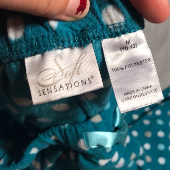 Fuzzy polka dot pajama pants - Picture 2 of 2